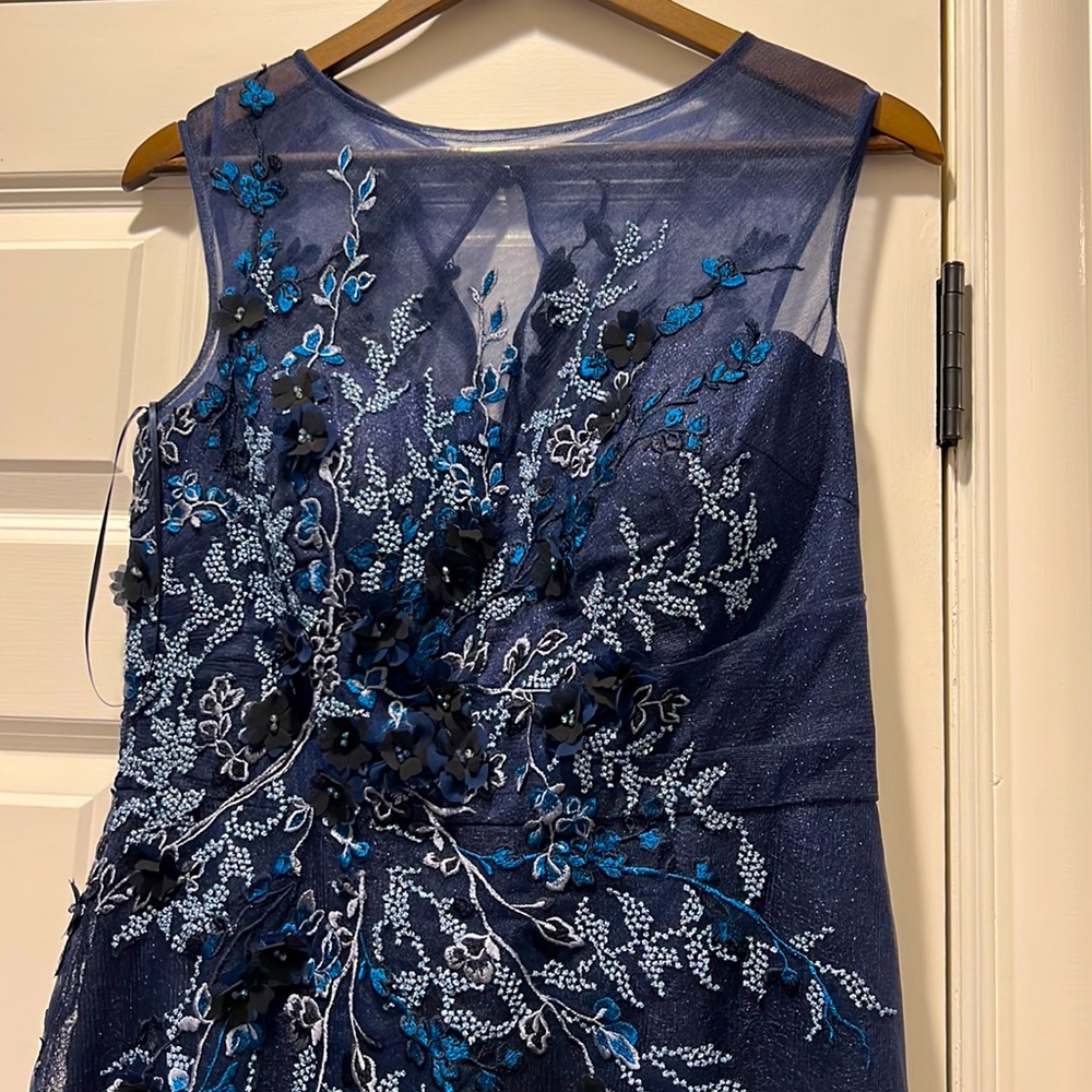 NWT navy Teri Jon dress size 10